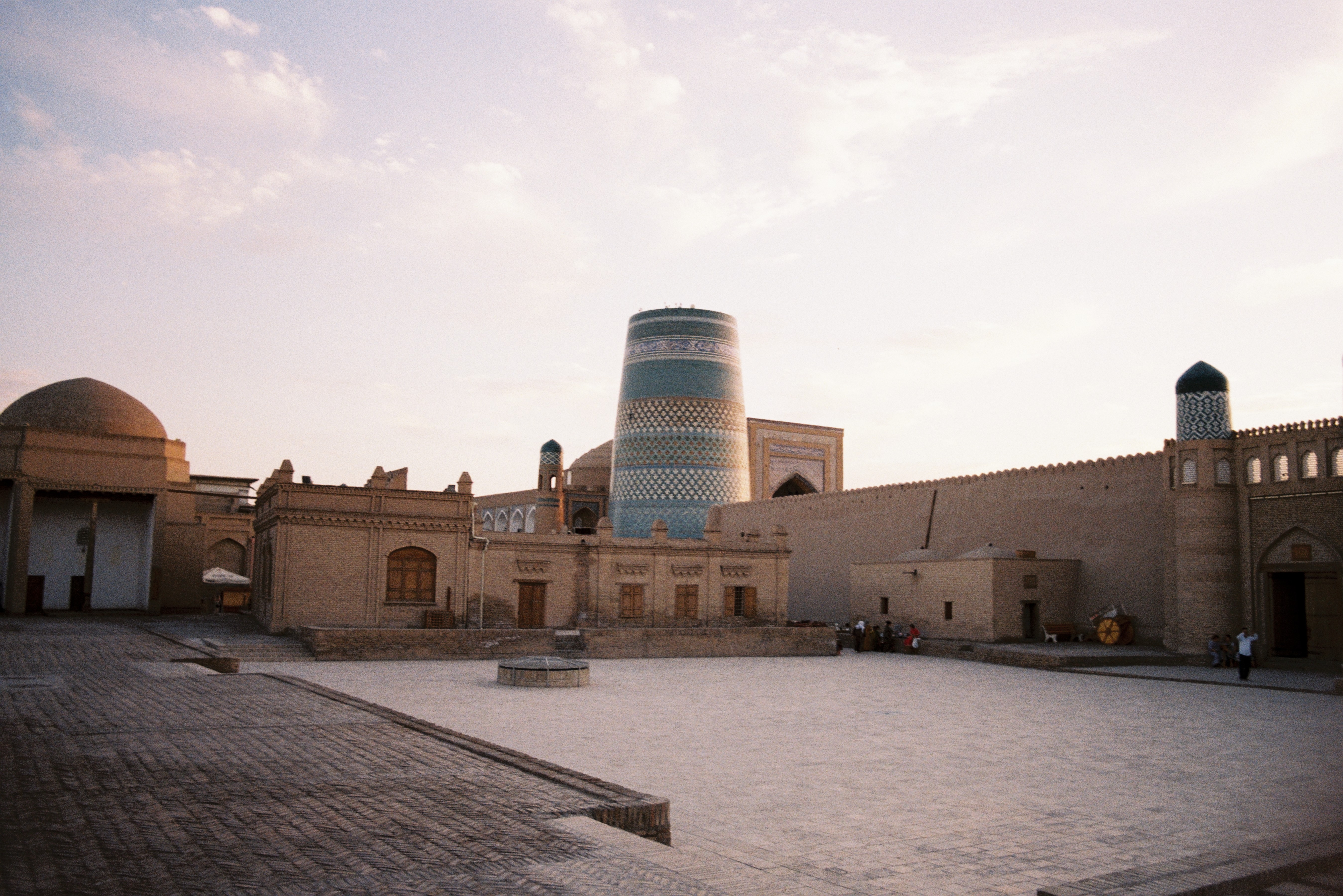 Khiva city walls at sunset